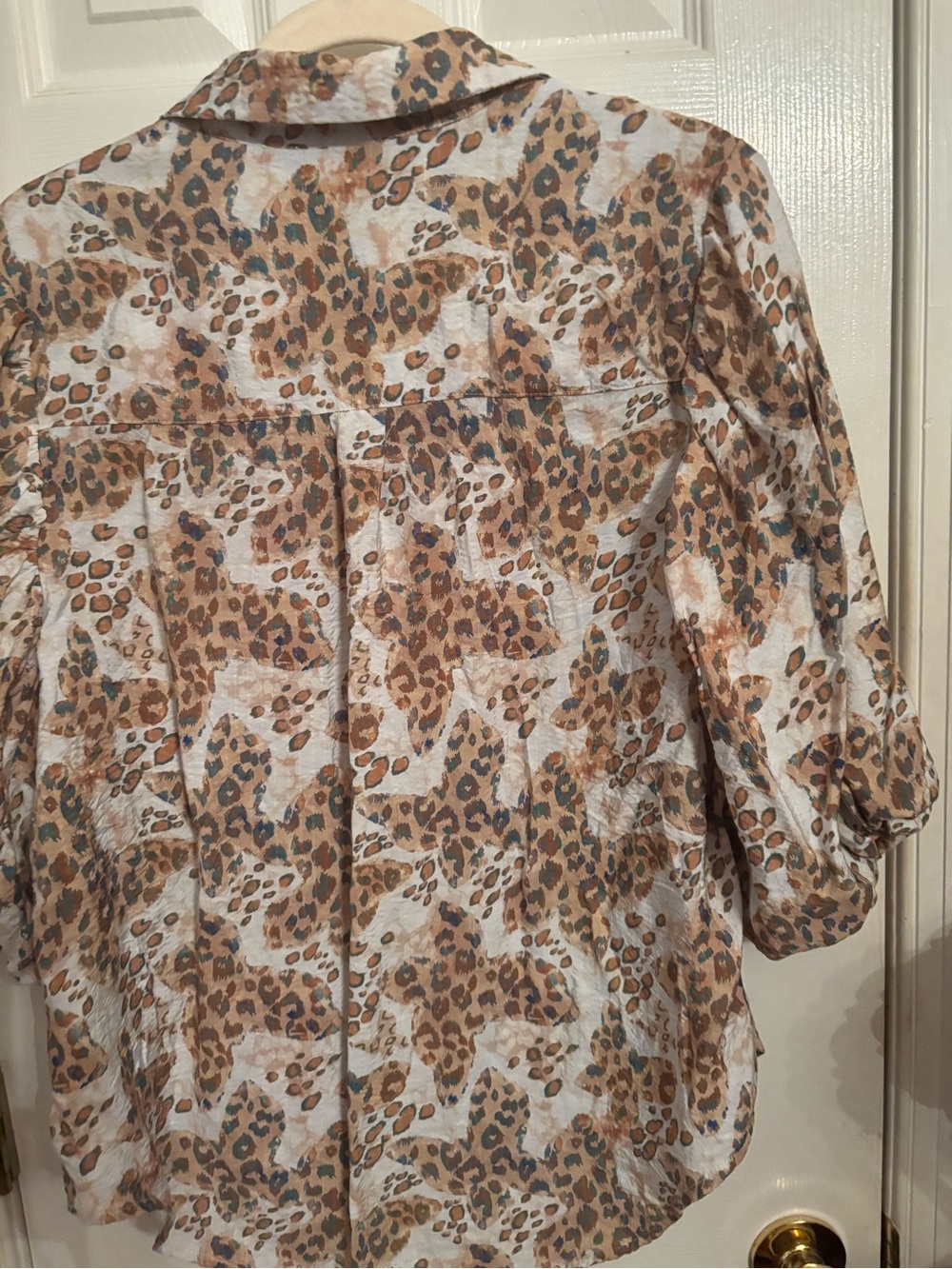 G.G.O Leopard Print Short Sleeve Blouse in Brown - Picture 5 of 5
